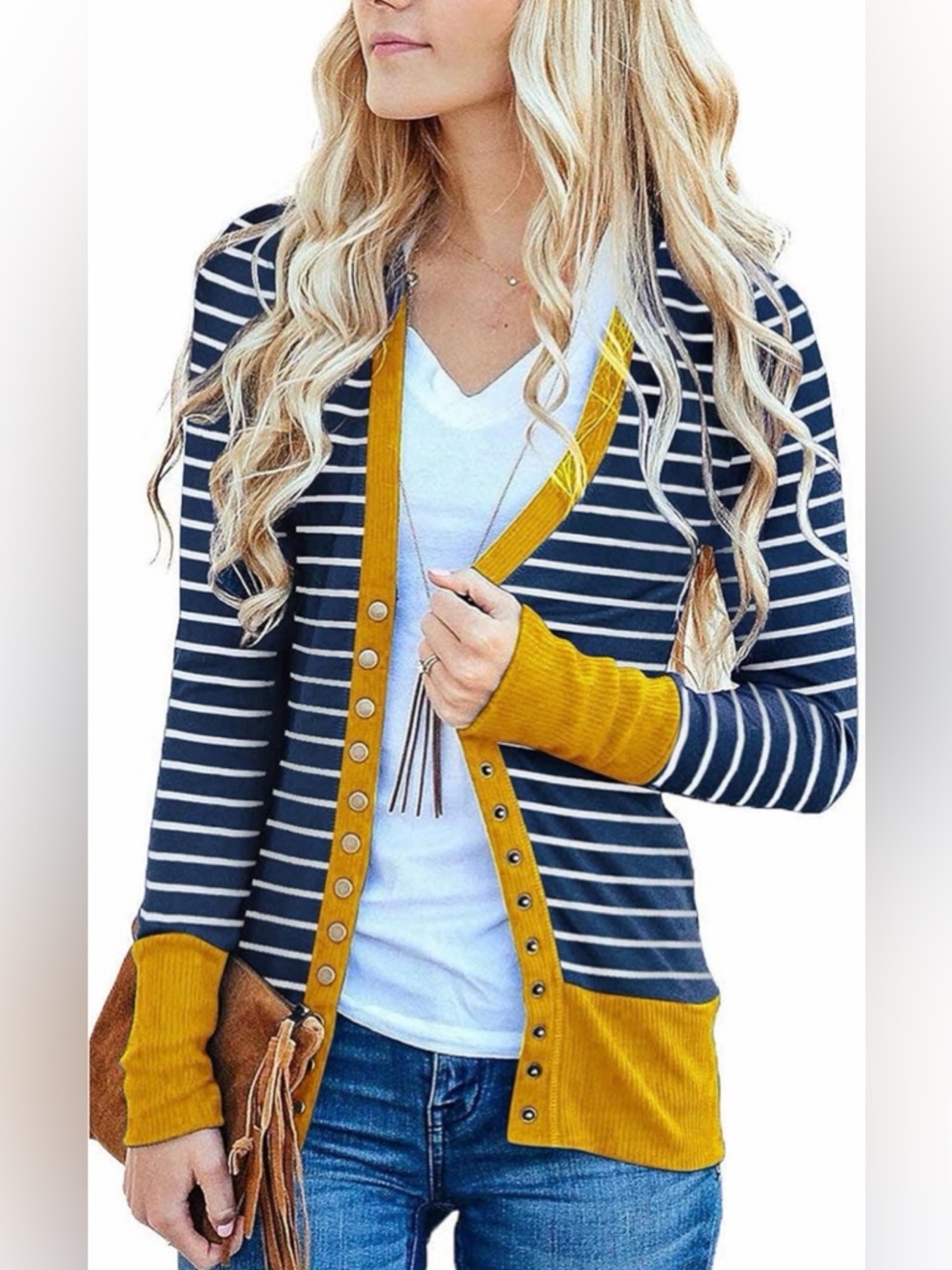 Women’s Button Down Long-Sleeve Cardigan (M)